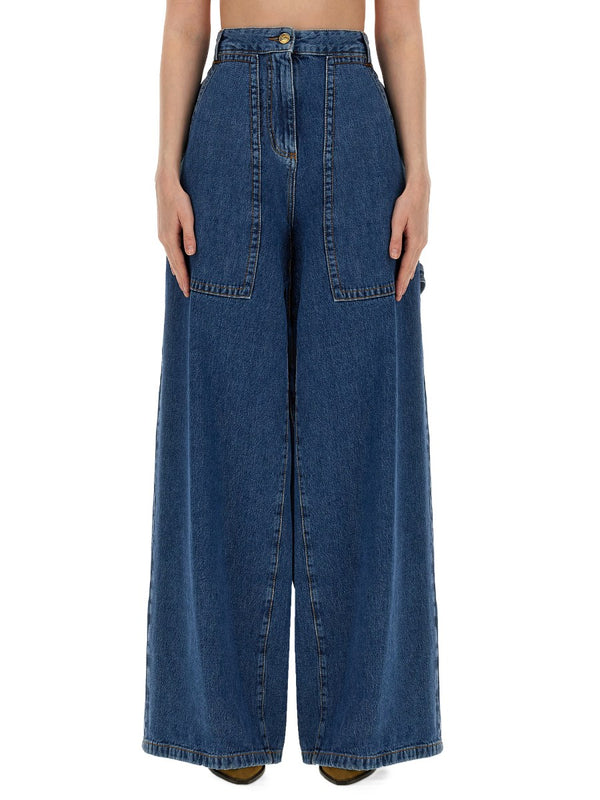 Wide-Leg Jeans with Patch Pockets