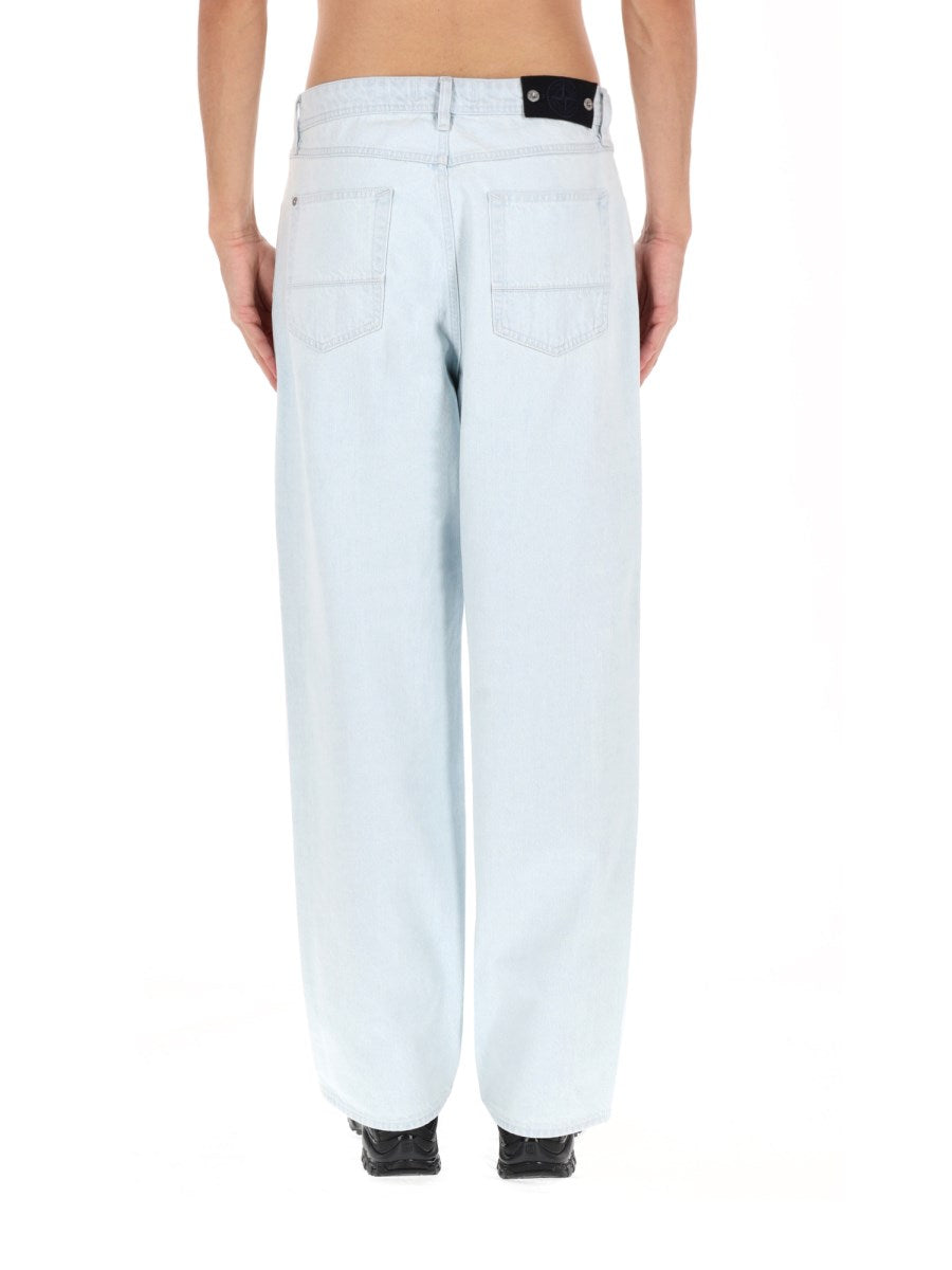 Relaxed Straight Jeans in Pale Denim