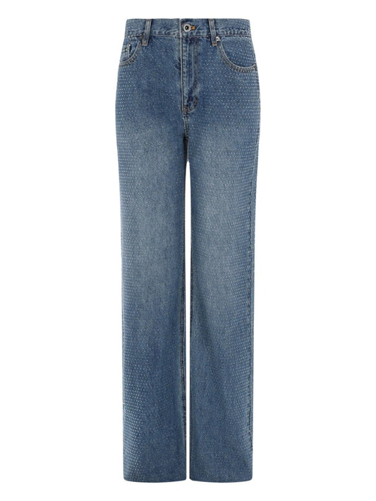Wide Jeans with Rhinestones