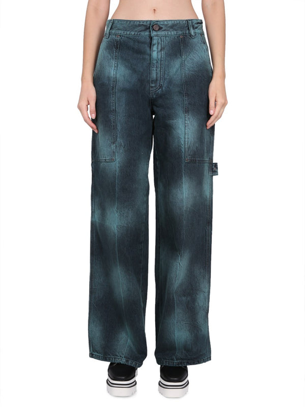 Workwear Jeans in Marbled Green