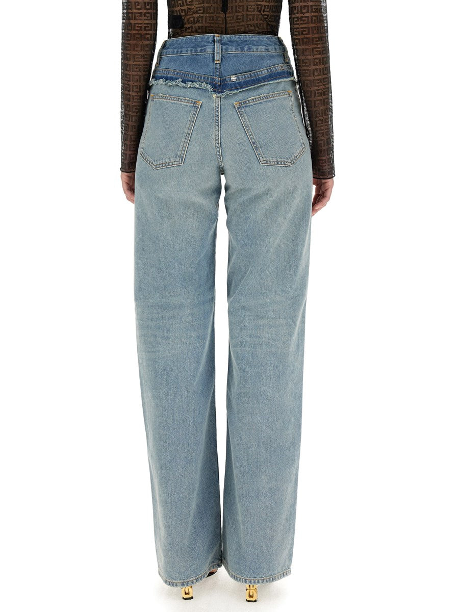 Oversized Jeans with Double Waistband