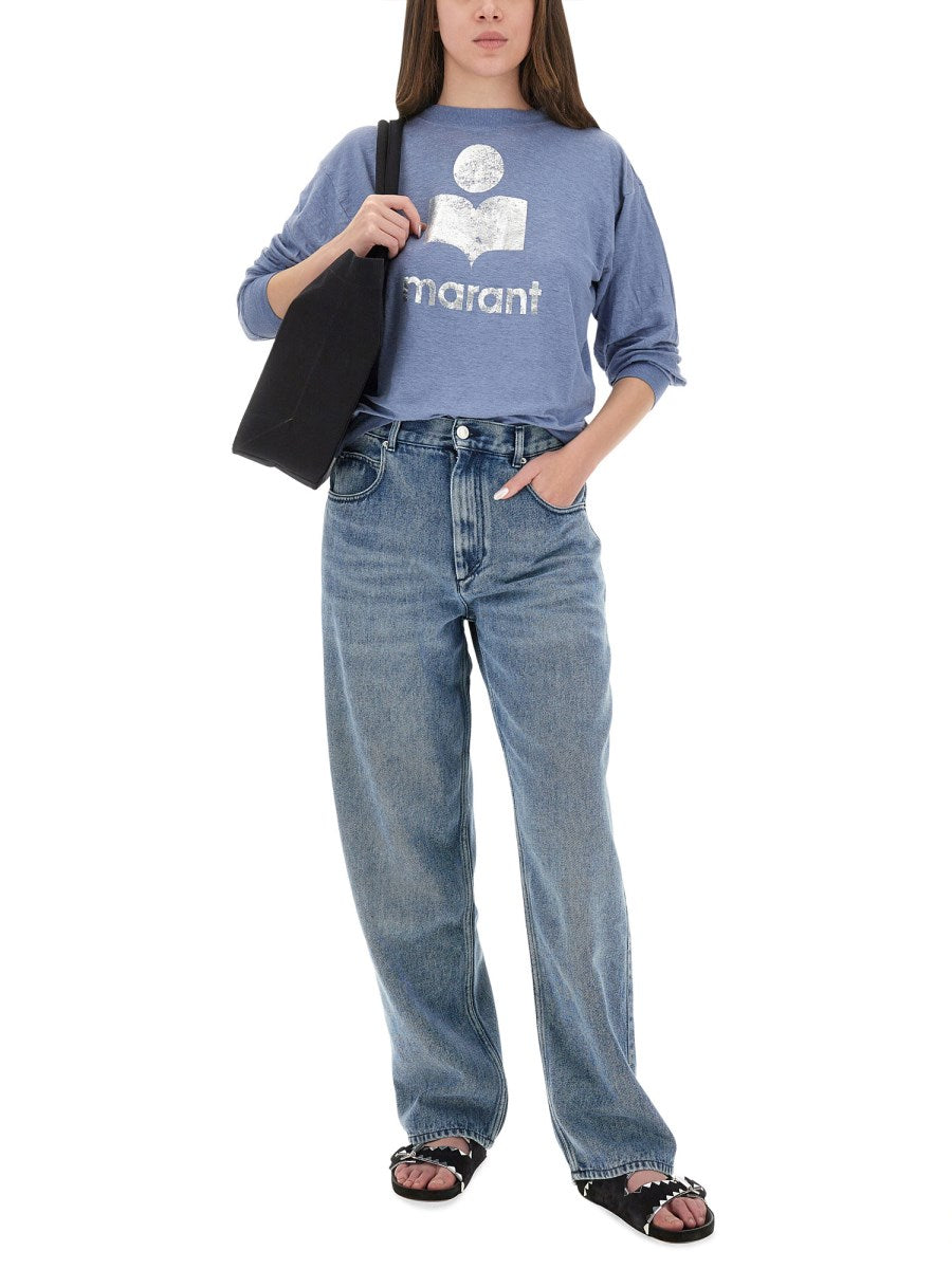 Wide-Leg Jeans in Soft Mid Blue