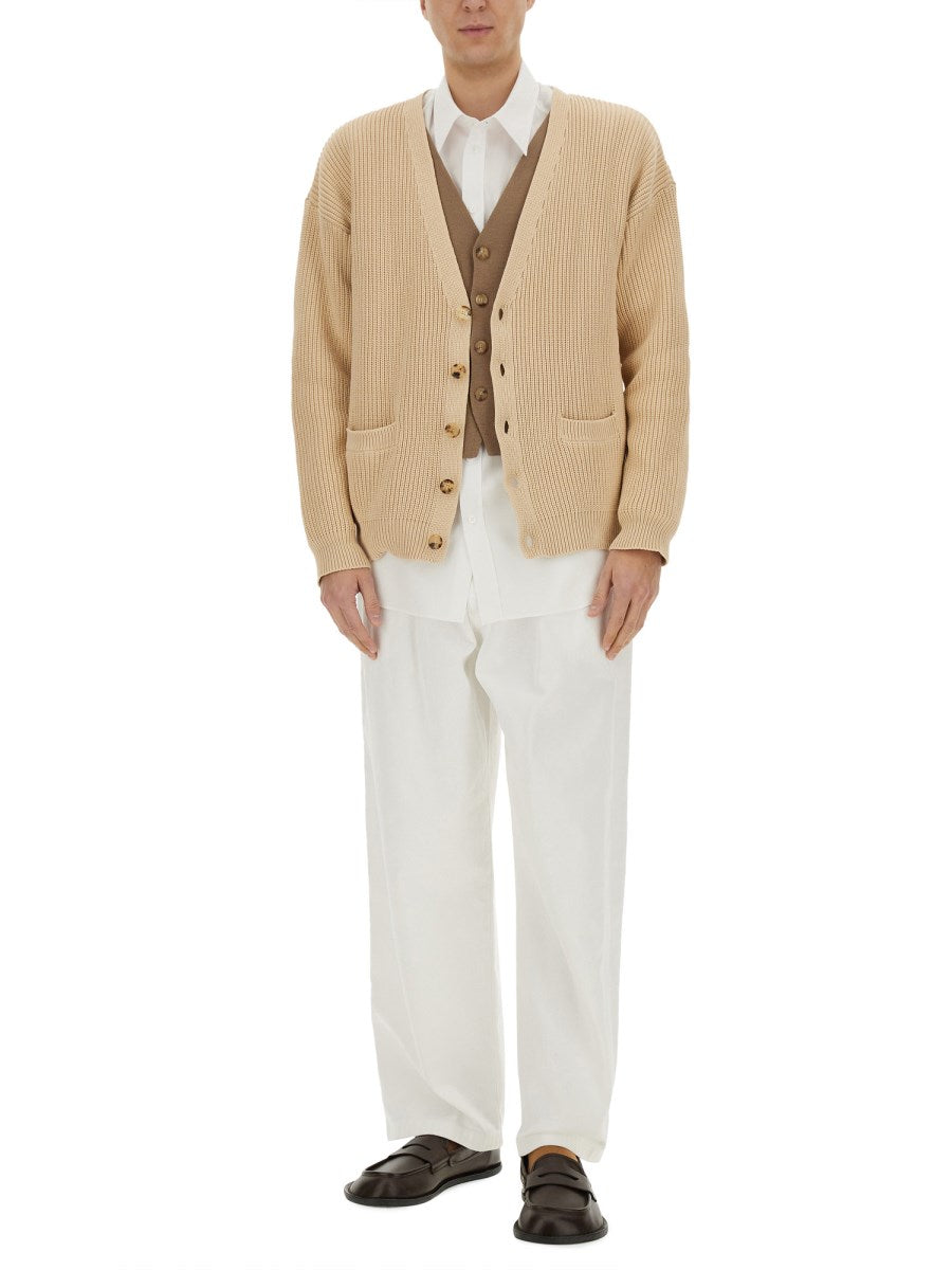 Pleated Wide Jeans in White