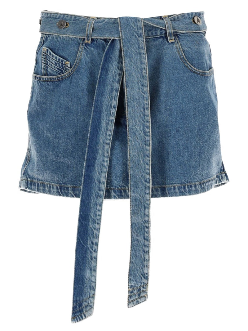 The Attico Denim Skirt With Belt
