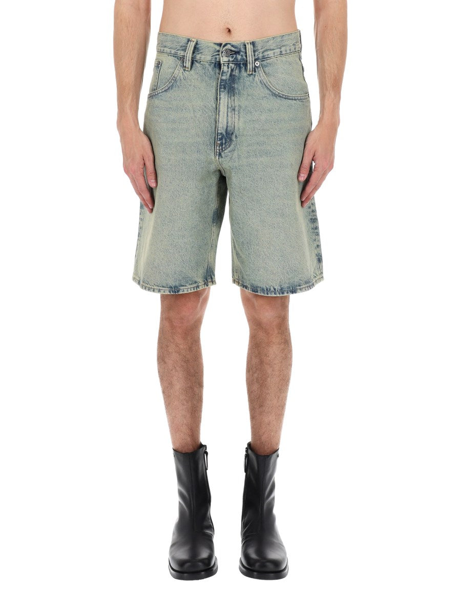 Wide Denim Shorts in Dirty Wash