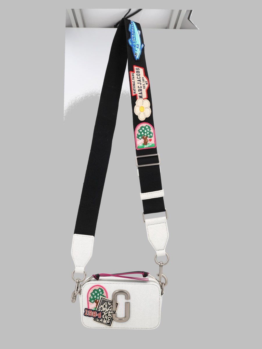 Marc Jacobs Shoulder Bag the Camp Patchwork Denim White