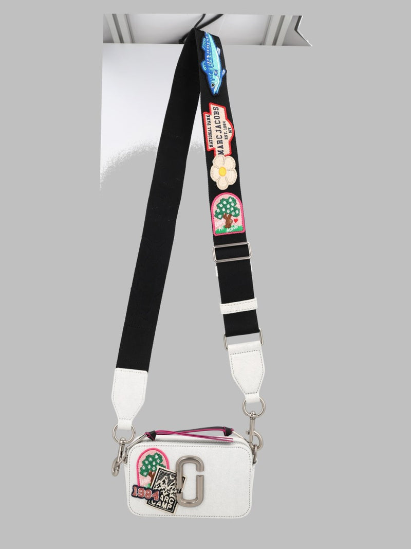 Marc Jacobs Shoulder Bag the Camp Patchwork Denim White