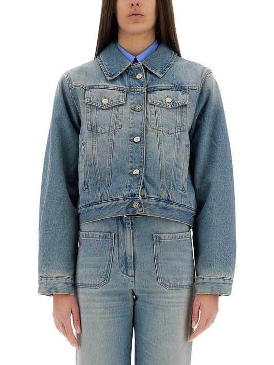 Padded Cropped Denim Jacket