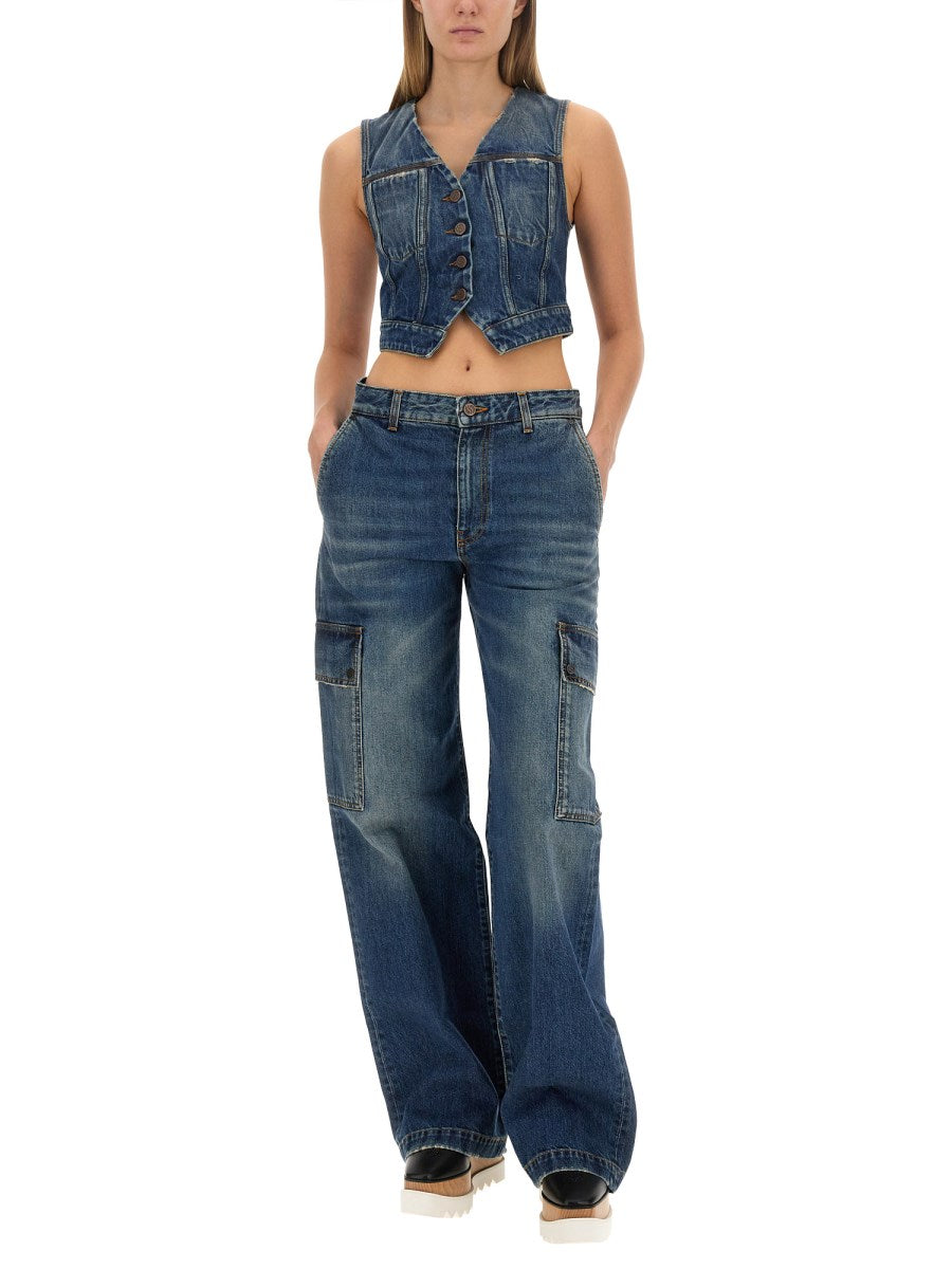 Cargo Jeans in Vintage Blue
