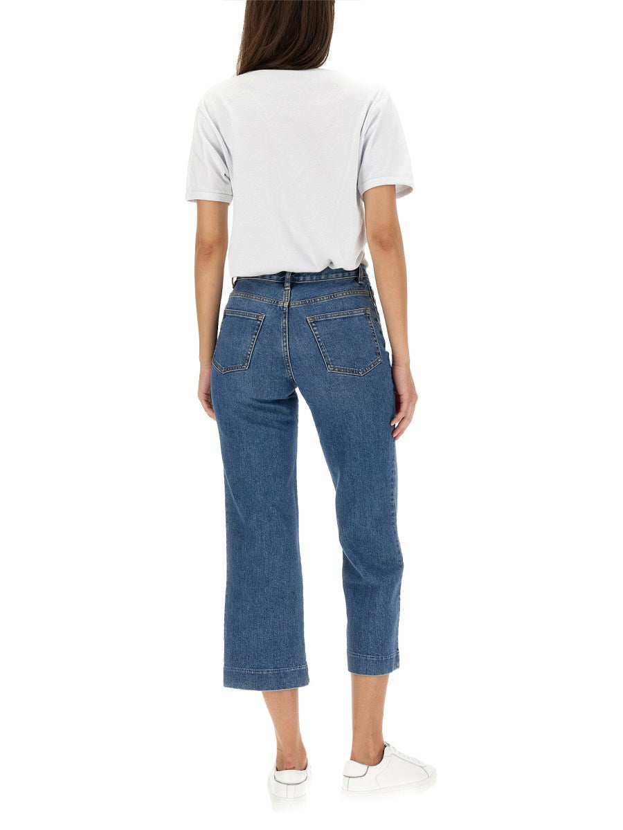 Sailor Cropped Jeans in Azure