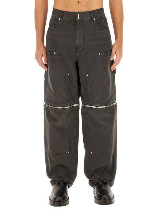 Zip-Off Carpenter Jeans in Black