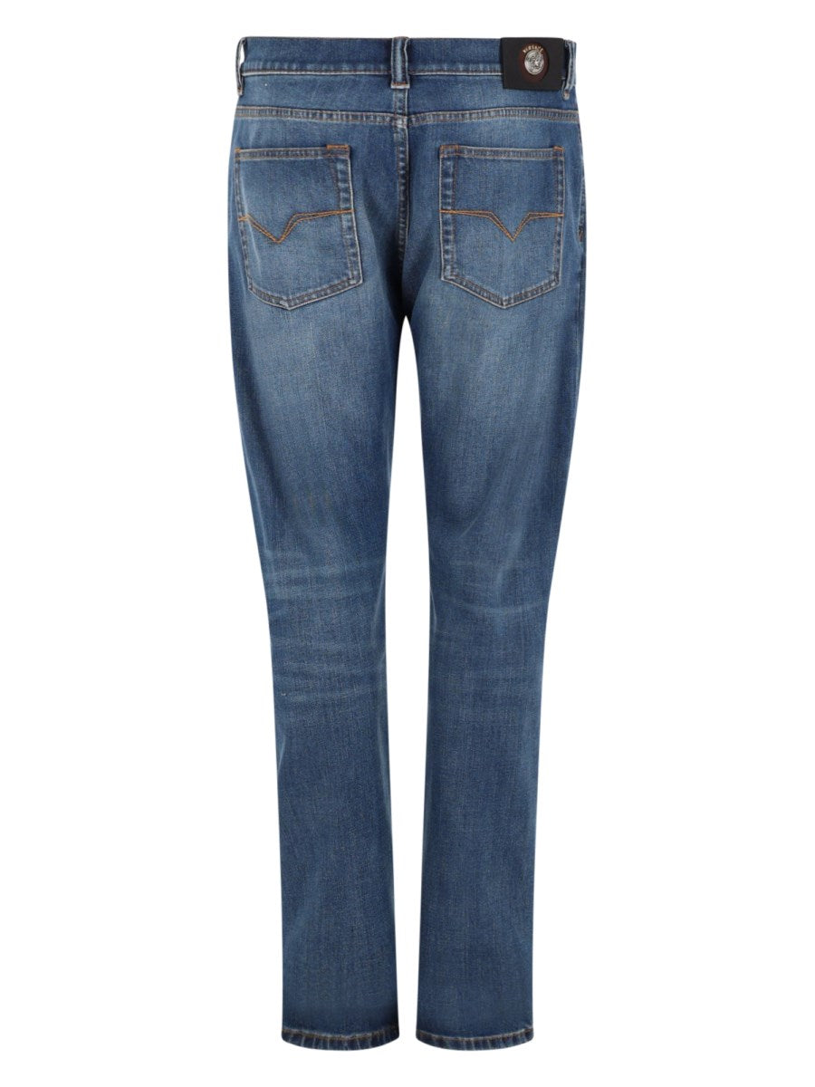 Slim Straight Jeans in Mid Blue