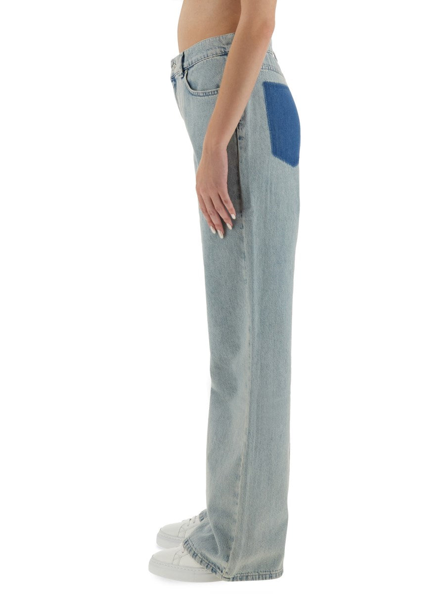 Moschino Wide Leg Jeans in Denim, view 3