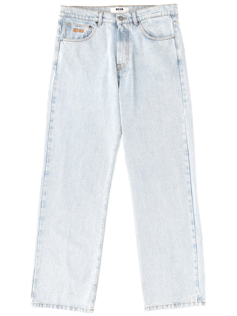 Jeans With Embroidered Logo