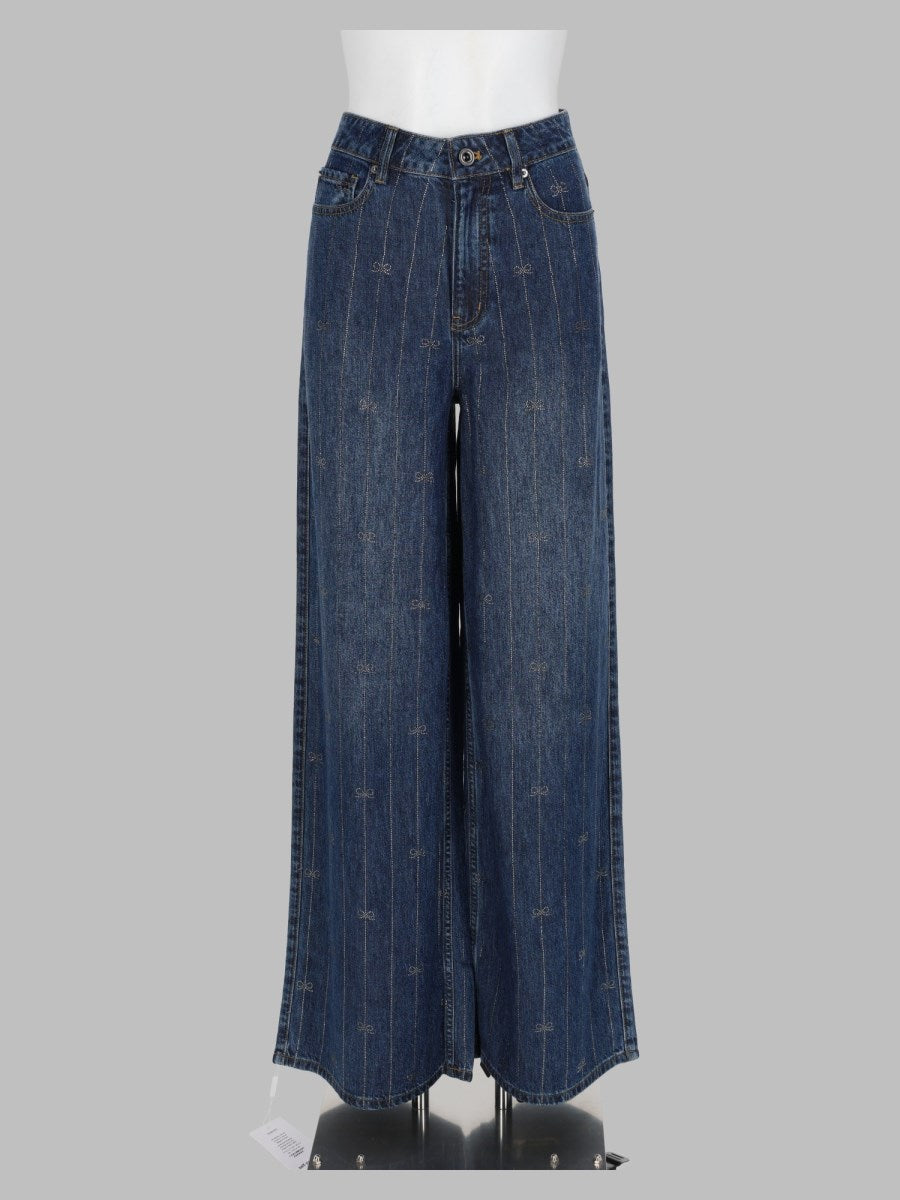 Self-Portrait Rhinestone Denim Jeans