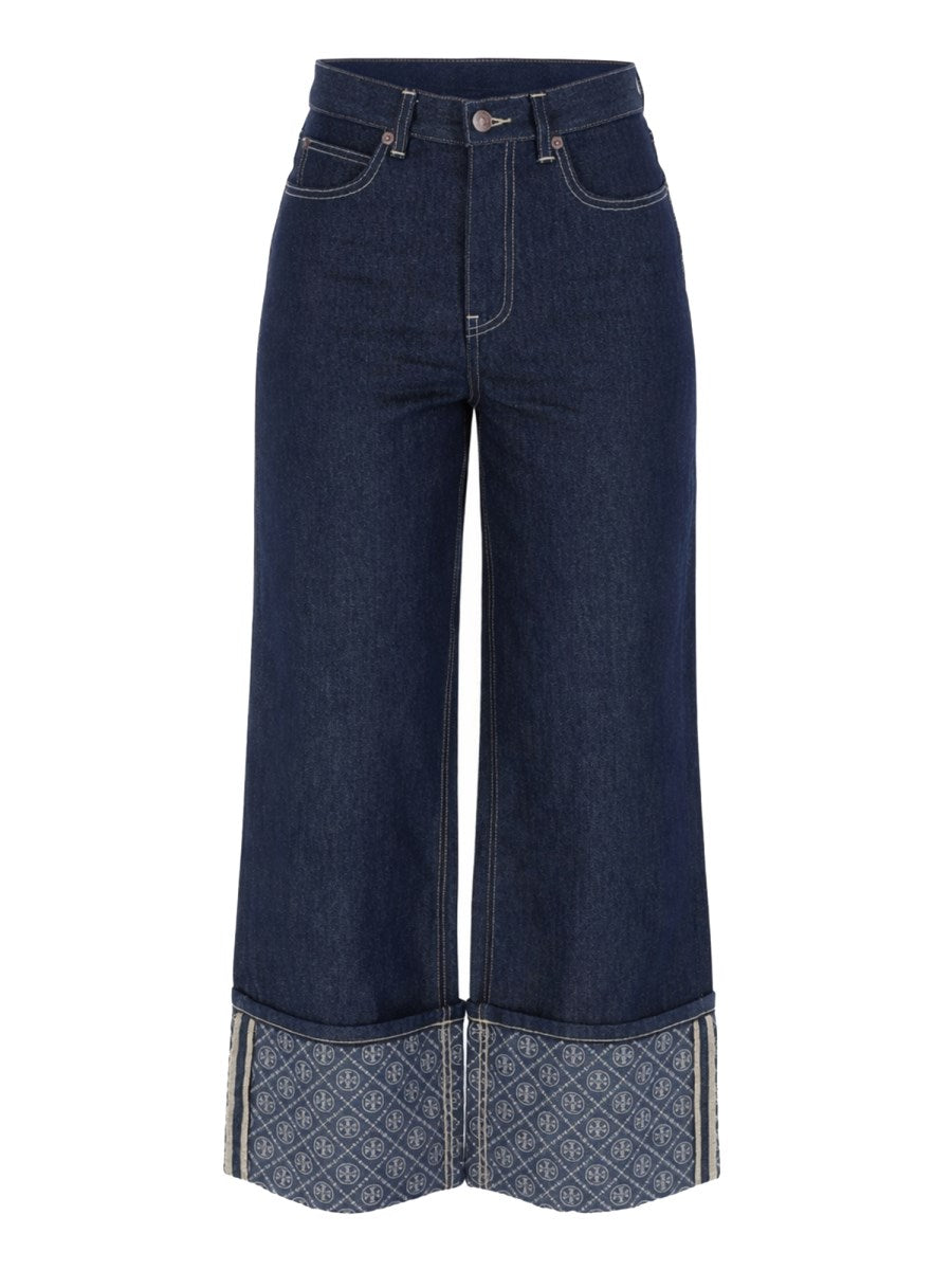Jeans with Printed Turn-Ups