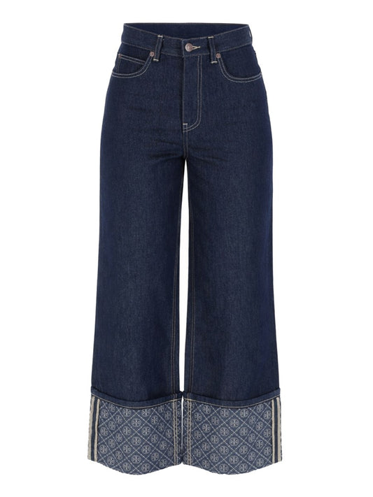 Jeans with Printed Turn-Ups