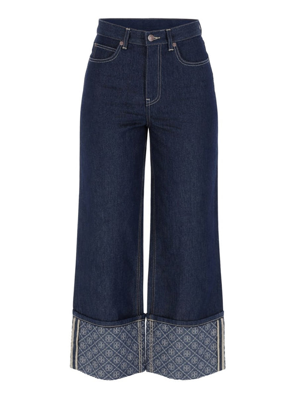 Jeans with Printed Turn-Ups