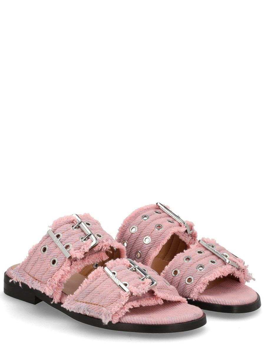 Denim Sandal With Bangs