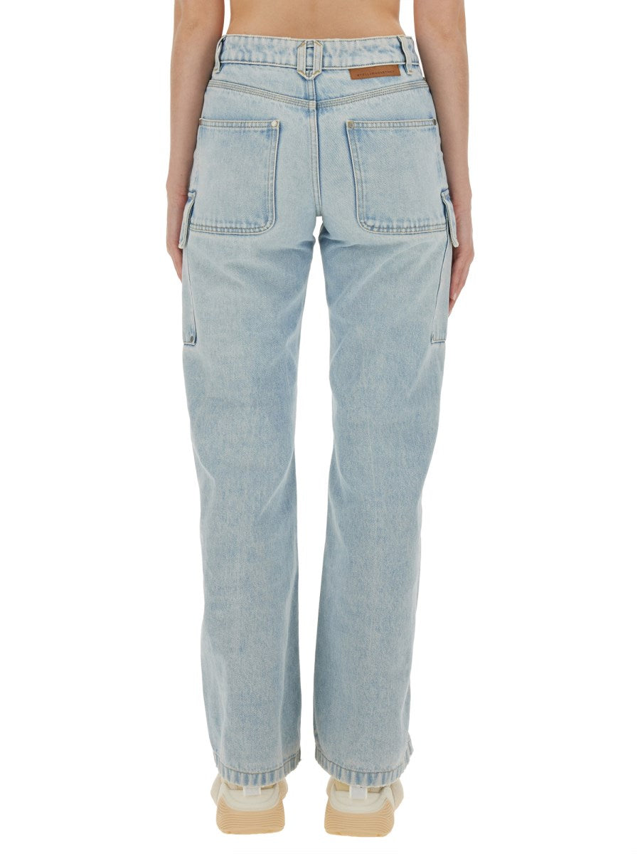 Cargo Jeans in Light Blue