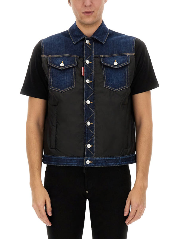 Denim Puffer Vest