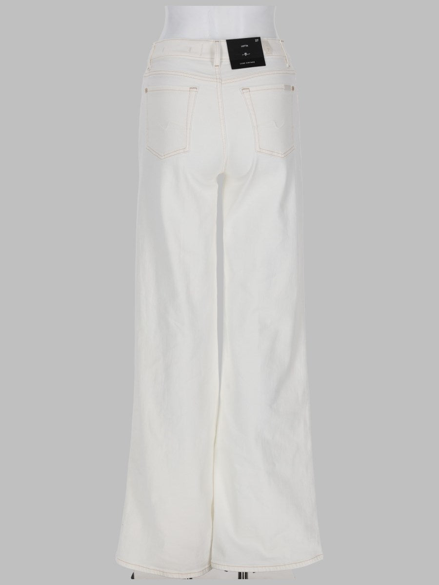 High-Rise Wide-Leg Jeans in White