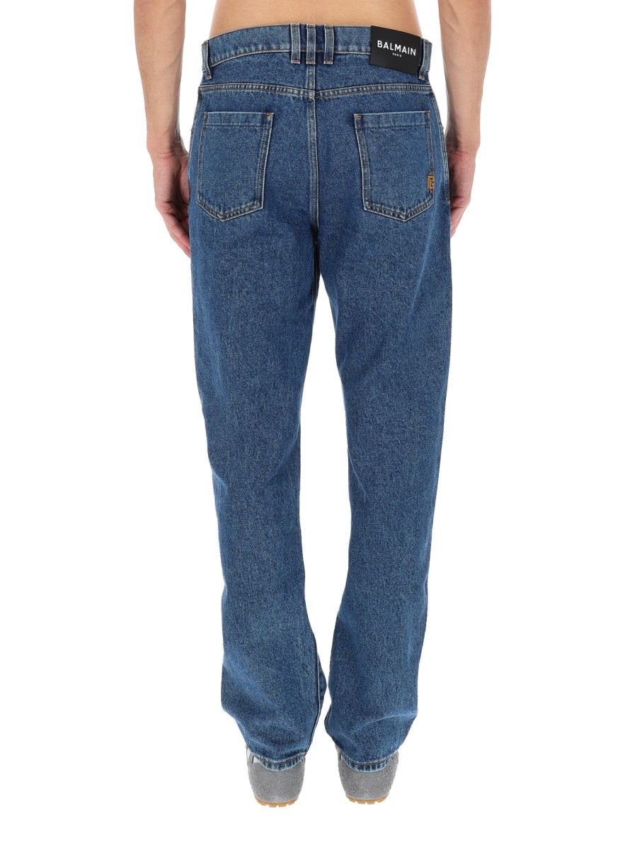 Regular Straight Jeans in Mid Blue