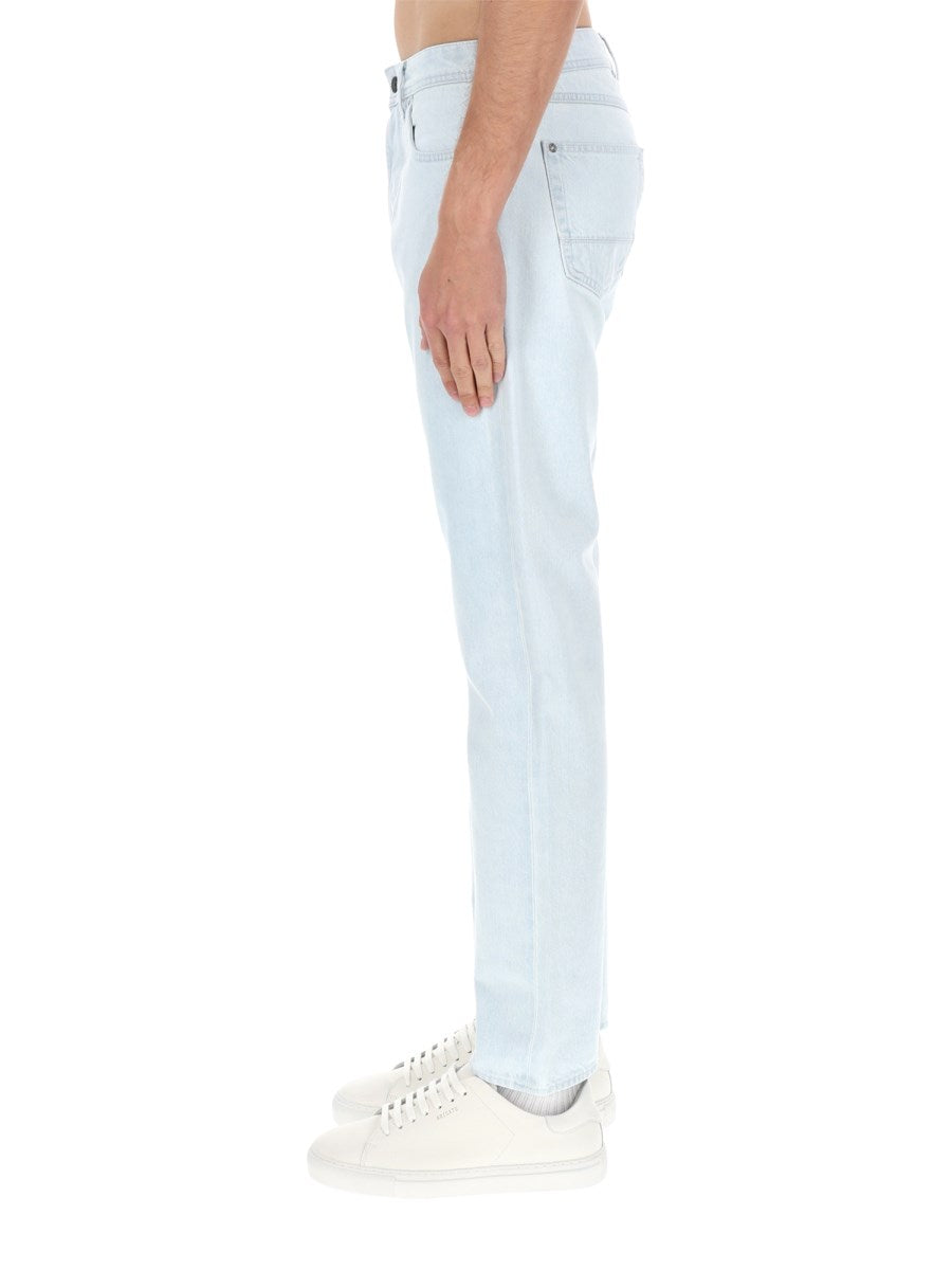 Straight Jeans in Bleached Light Blue