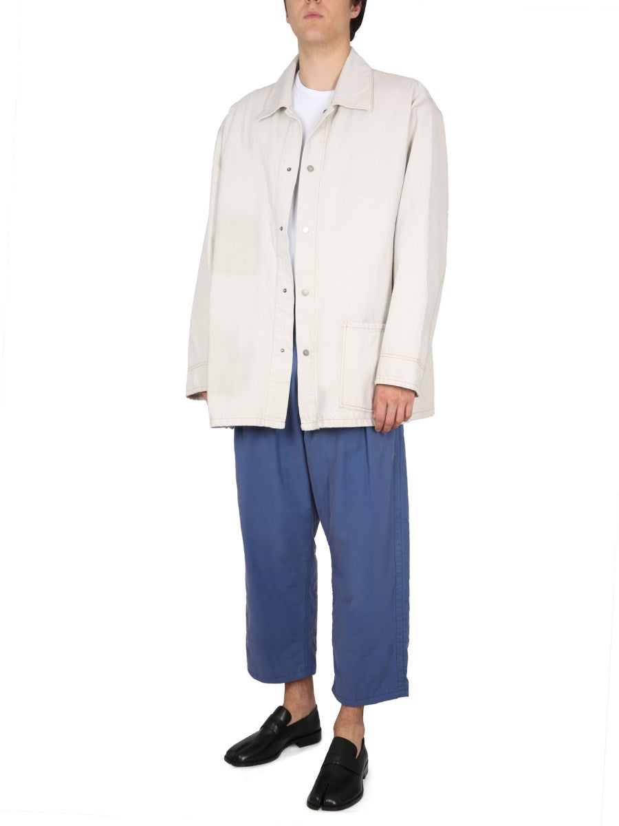 Maison Margiela Oversized Denim Overshirt in White, view 8