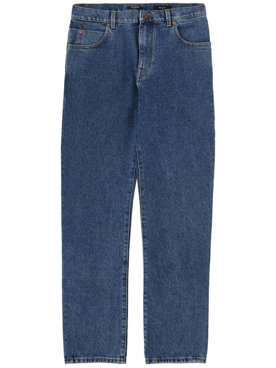 Regular Straight Jeans in Mid Blue