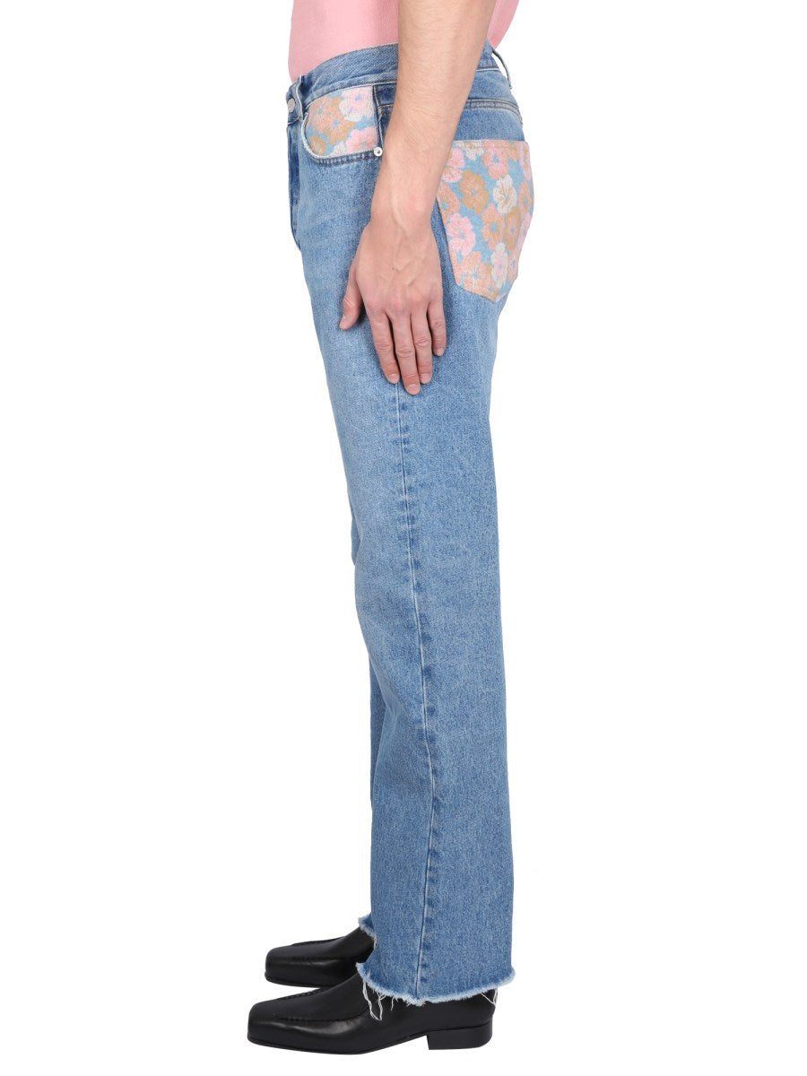 Light Jeans with Flower Patch