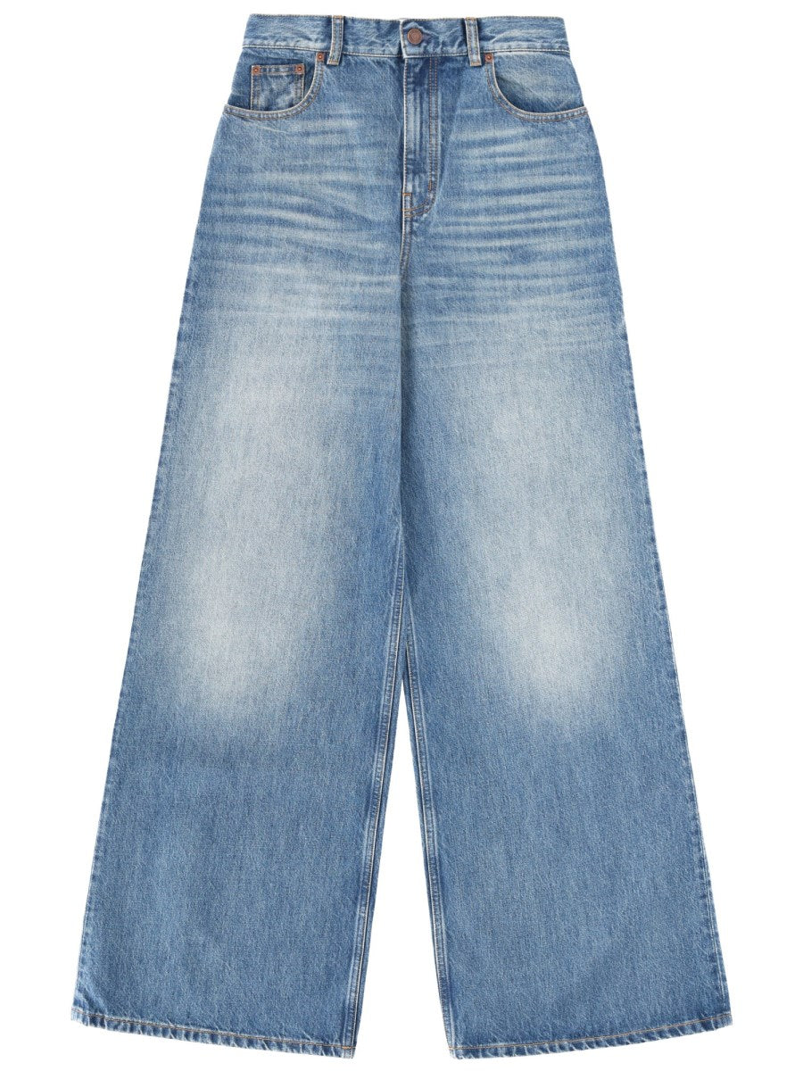 Wide-Leg Jeans in Faded Blue