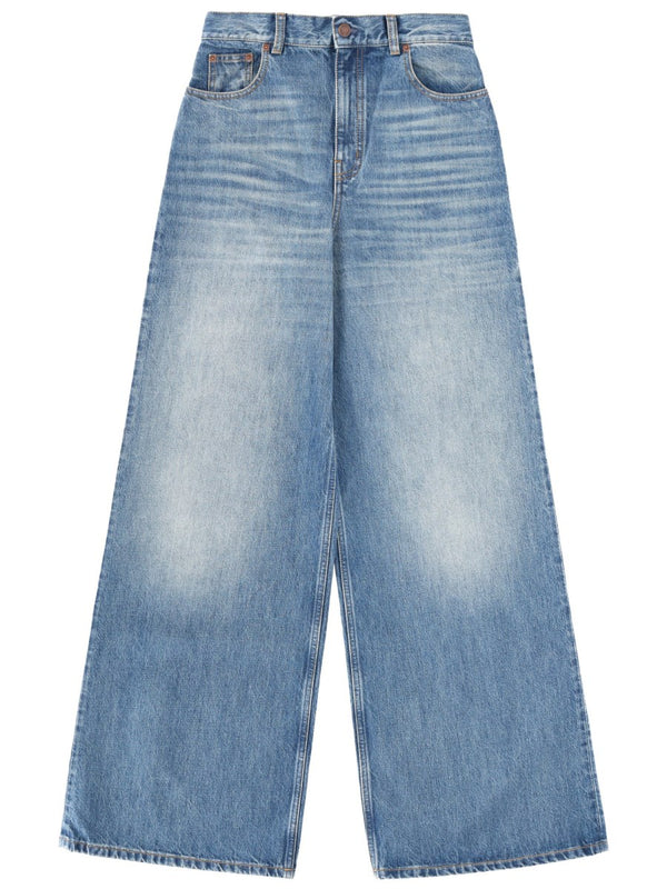 Wide-Leg Jeans in Faded Blue