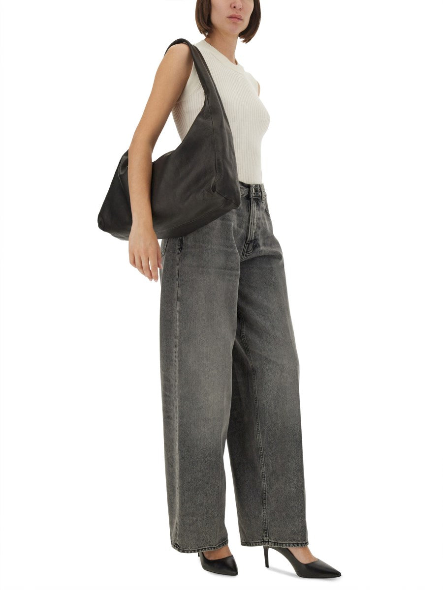 Bethany Wide-Leg Jeans in Grey
