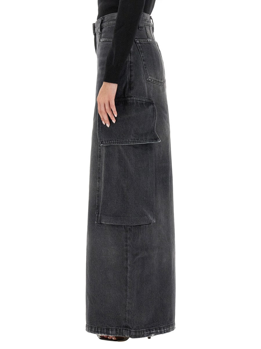 Wide Parachute Jeans in Washed Grey