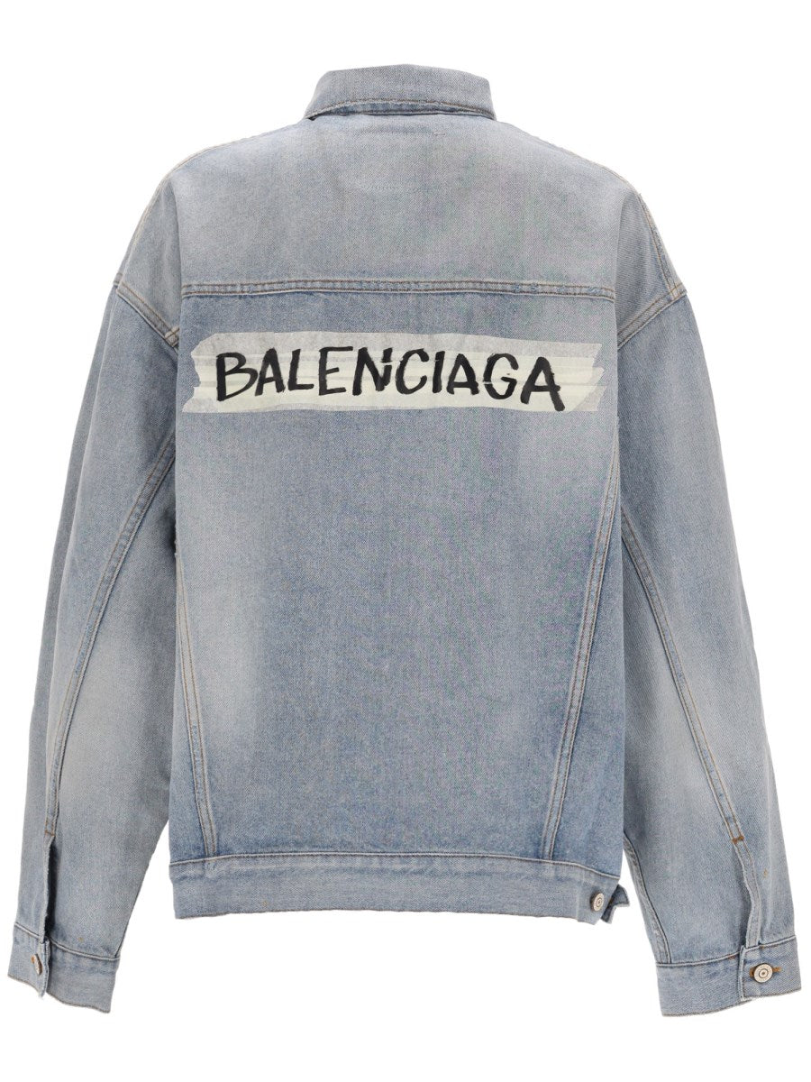 Oversized Denim Jacket in Light Blue