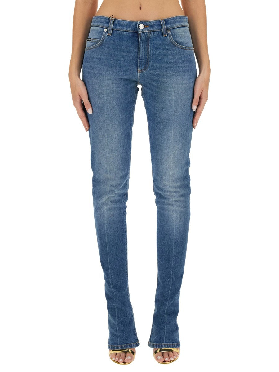Skinny Jeans in Mid Blue
