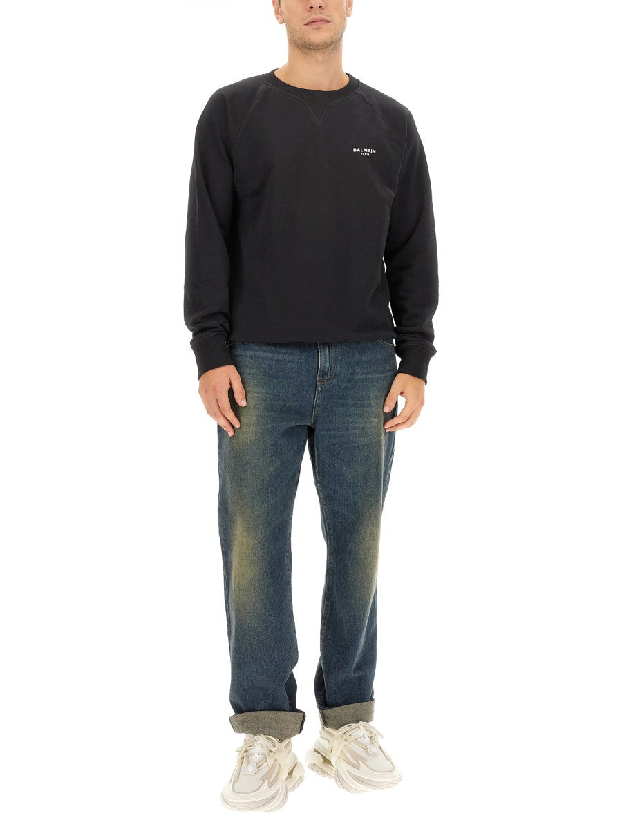 Straight Jeans with Turn-Ups in Vintage Wash