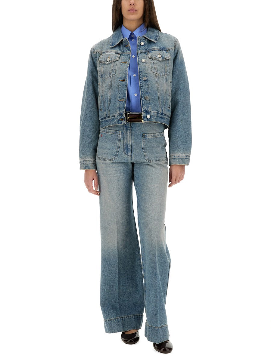 Padded Cropped Denim Jacket