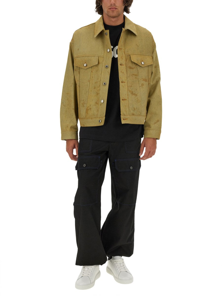MSGM Denim Jacket Dyed in Tea, view 4