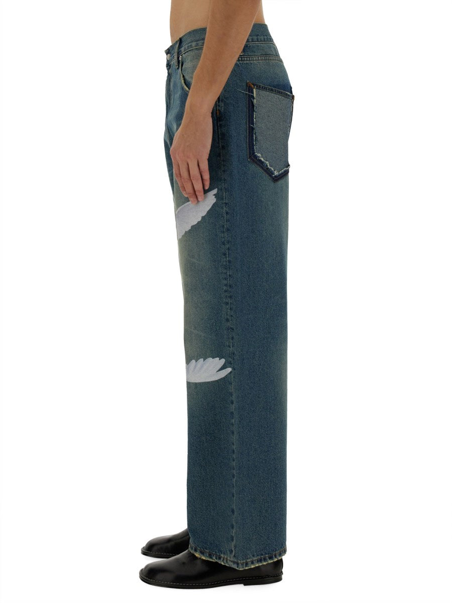 Freedom Jeans with Dove Print