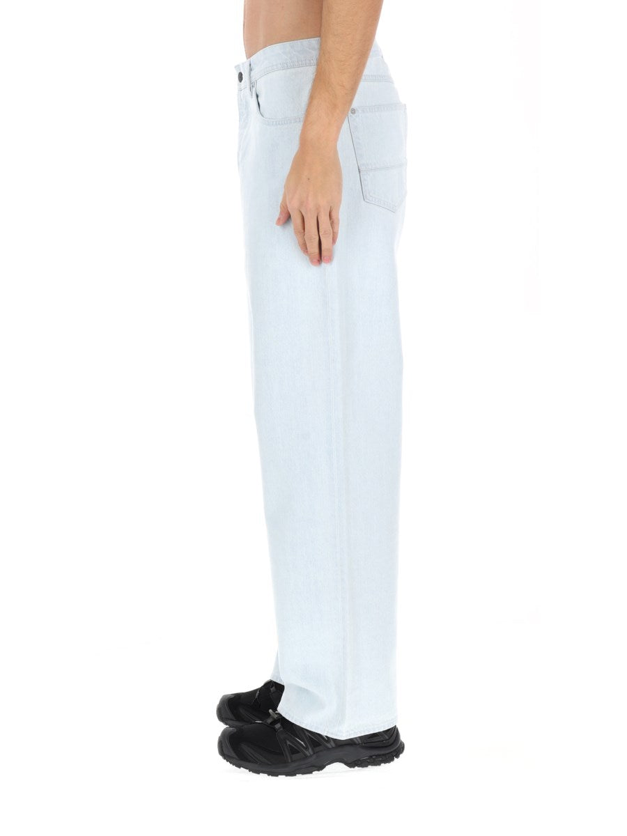 Relaxed Straight Jeans in Pale Denim