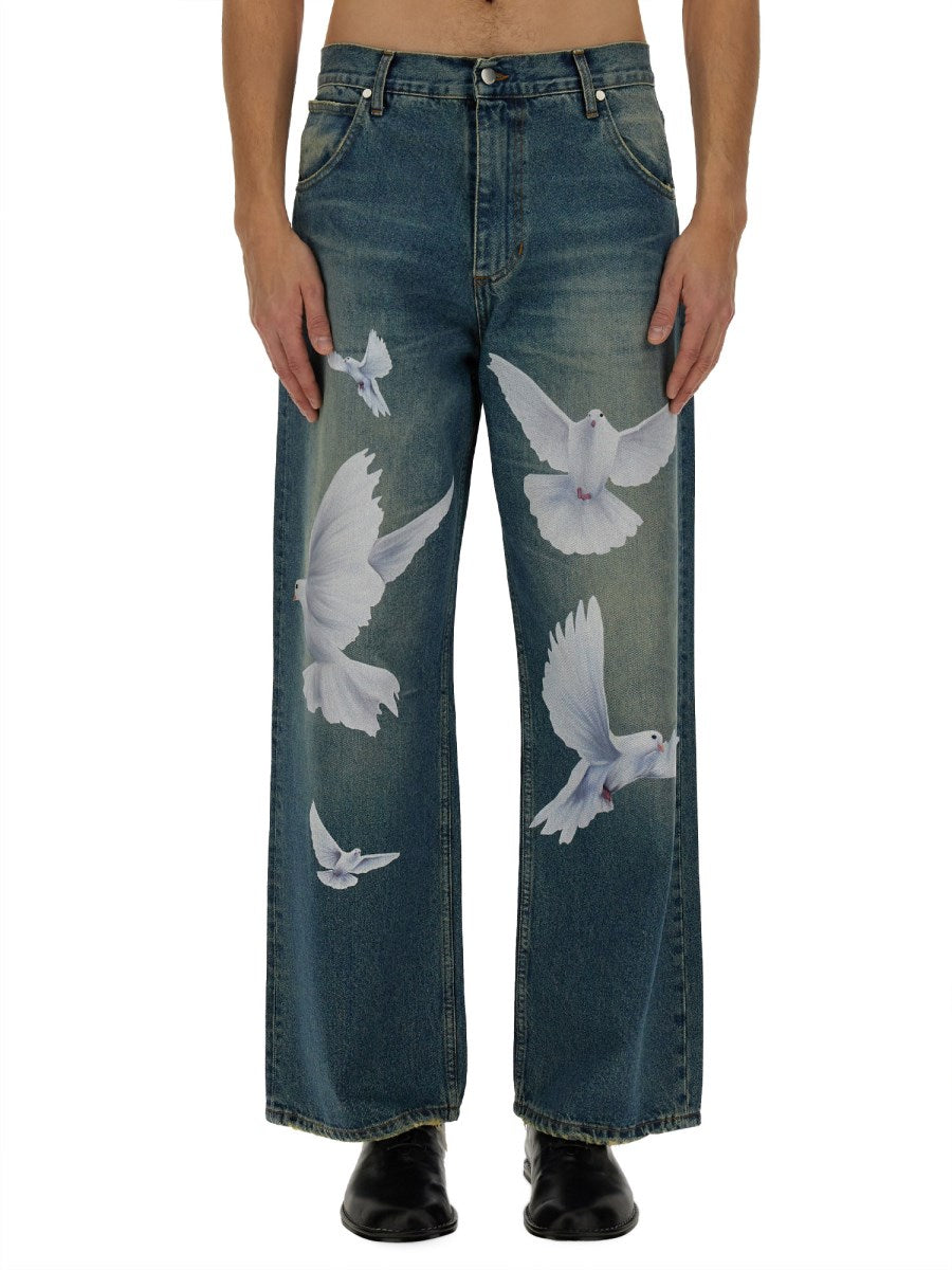 Freedom Jeans with Dove Print