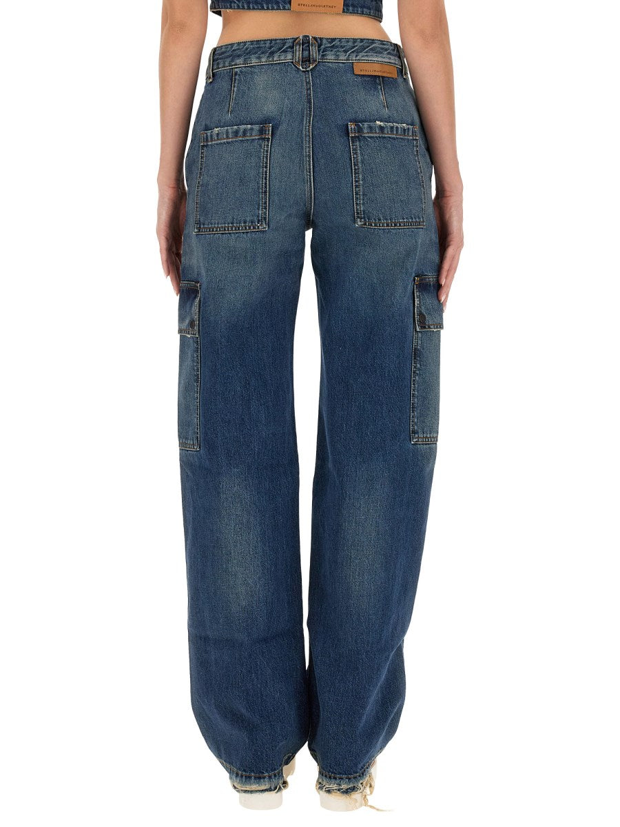 Cargo Jeans in Vintage Blue