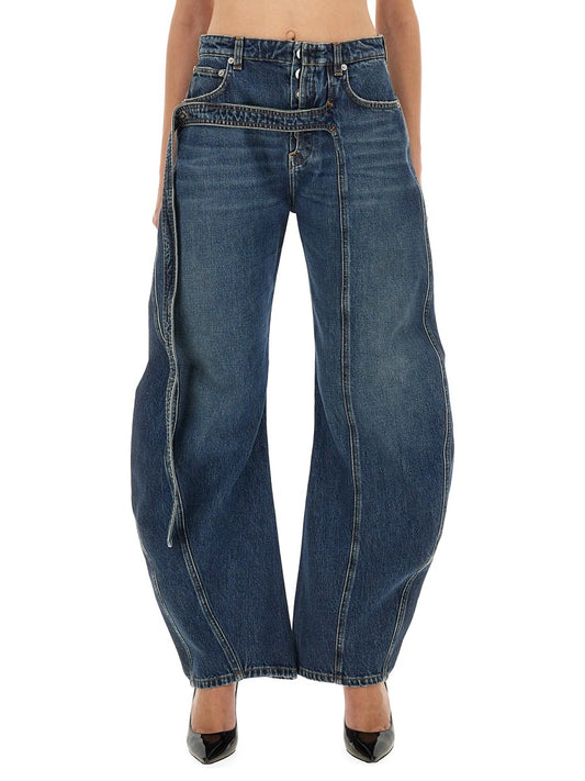 Low-Rise Curved Jeans