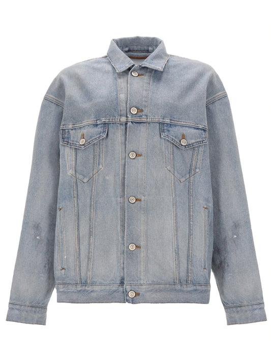 Oversized Denim Jacket in Light Blue