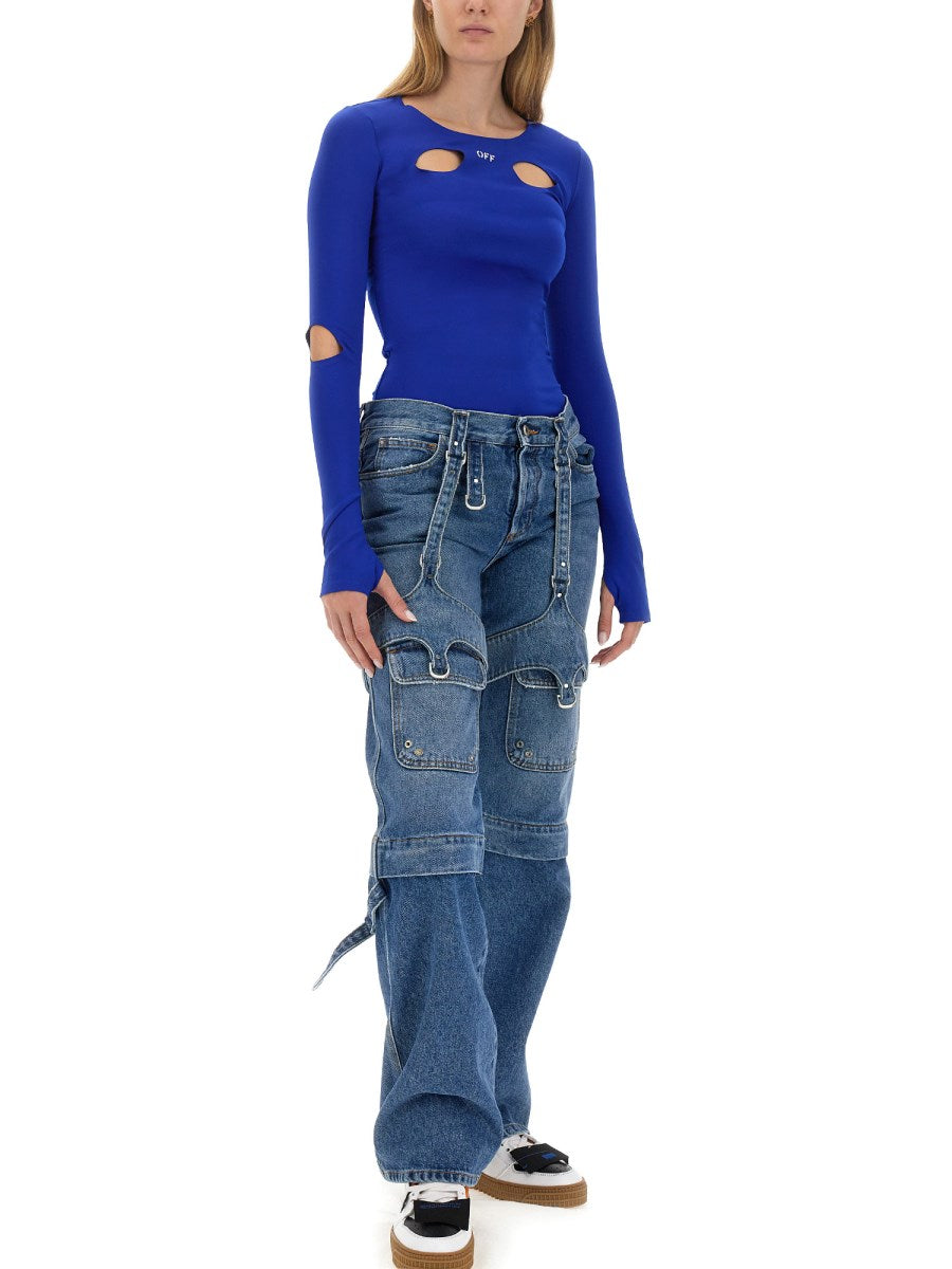 Cut-Out Cargo Jeans