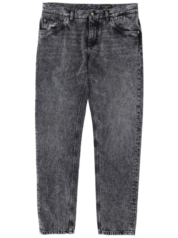Straight Jeans in Washed Black