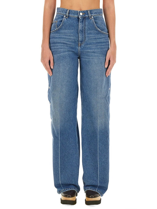Loose Jeans with Front Seams