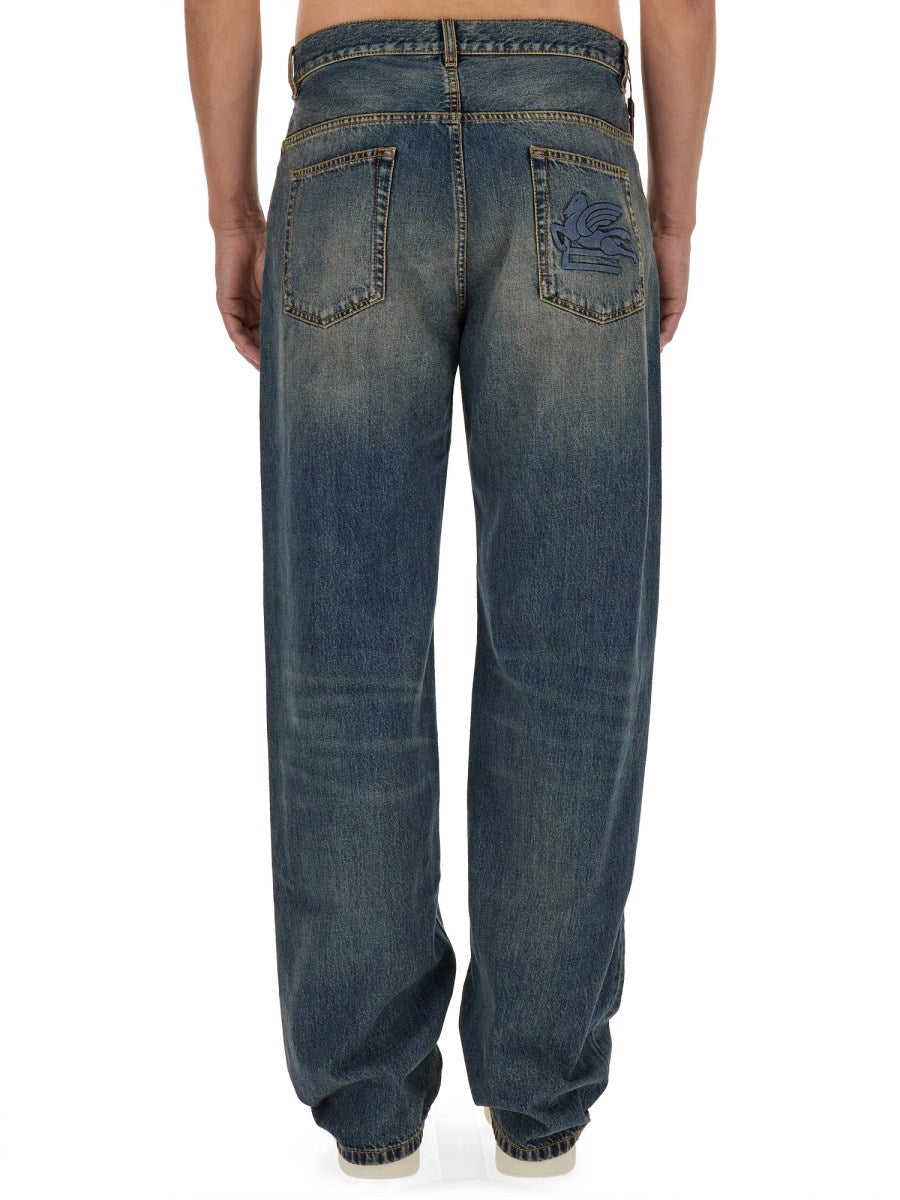 Wide Straight Jeans in Dirty Wash